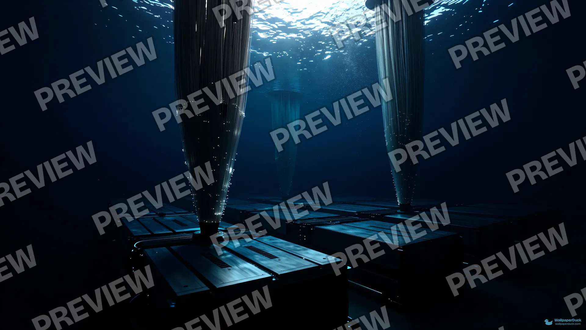 Fiber-Optic Cavern Mainframe — Underwater 4K wallpaper