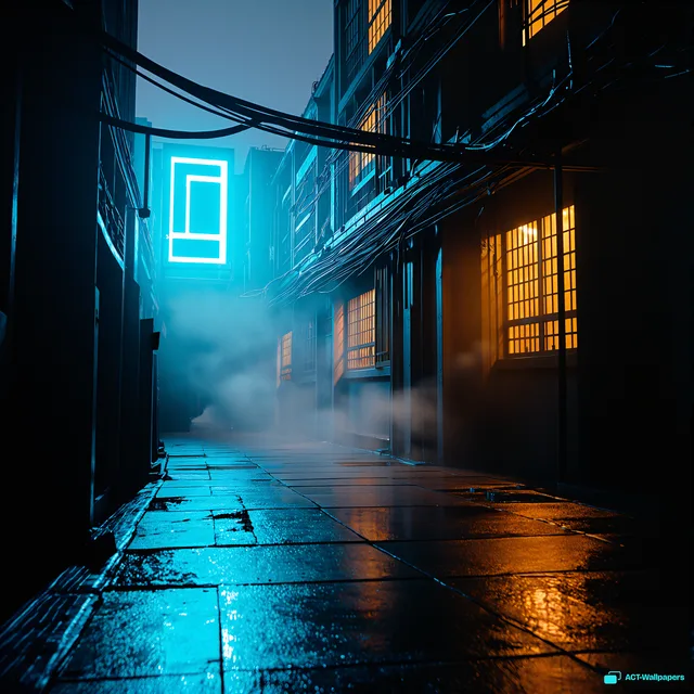 Cyan Canyon Rain — Cyberpunk city 4K wallpaper