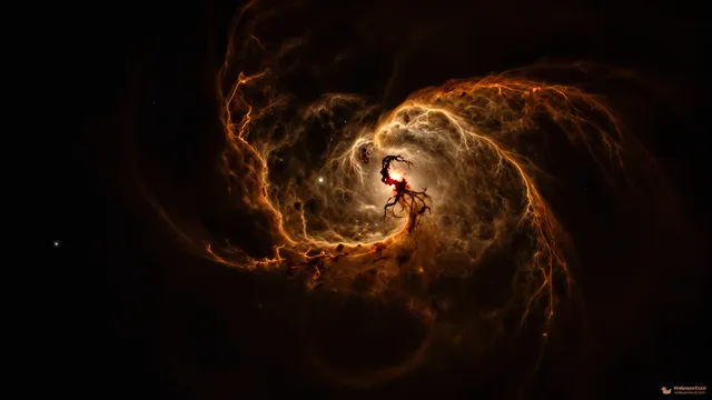Amber Planetary Core — Cosmic & astrophotography 4K wallpaper