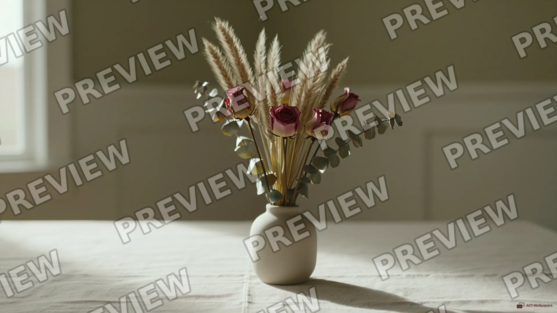 Dried Botanical Still Life — Dried flower arrangements 4K wallpaper
