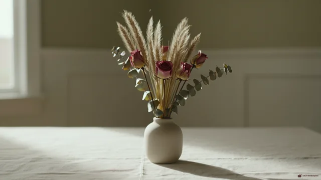 Dried Botanical Still Life — Dried flower arrangements 4K wallpaper