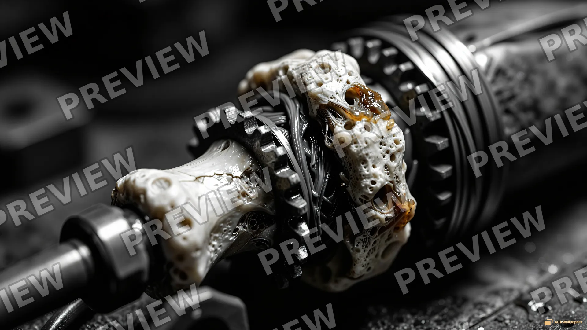Biomechanical Bone Piston — Organic machines 4K wallpaper