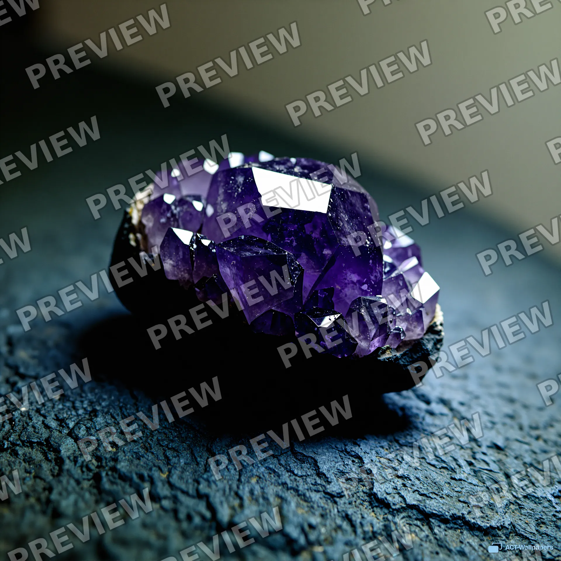 Amethyst in Basalt — Crystals & minerals 4K wallpaper