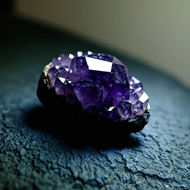 Amethyst in Basalt — Crystals & minerals 4K wallpaper