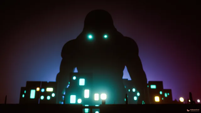 Silhouette of the Grid — Storm atmosphere 4K wallpaper