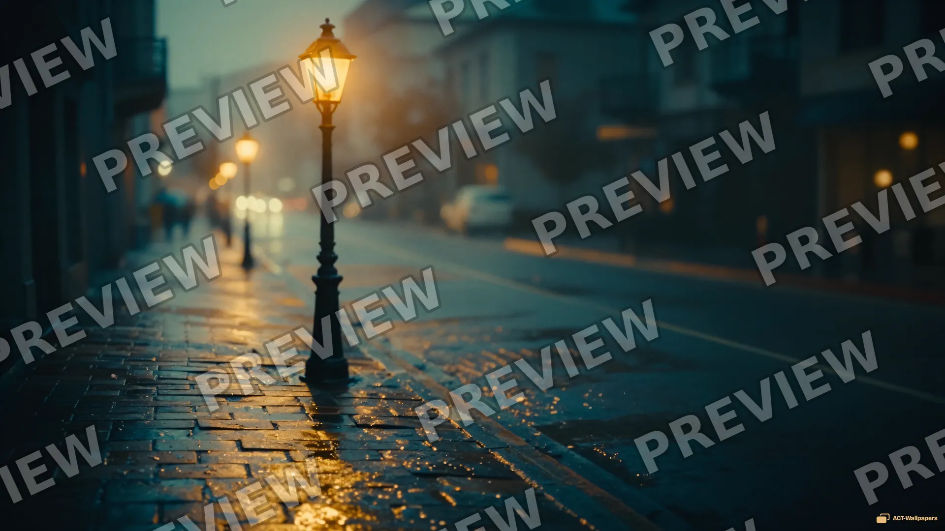 Amber Streetlight Bokeh — Analog cinema 4K wallpaper