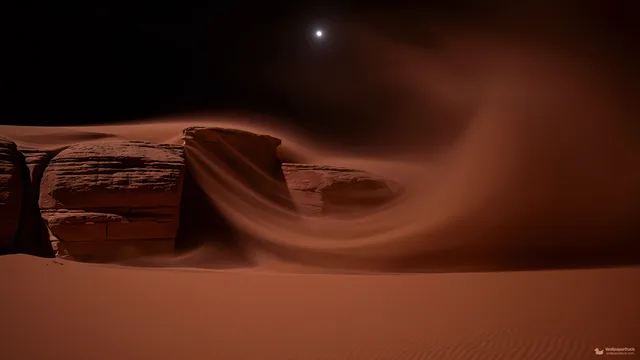 Whispers of the Ruined Sand — Desert 4K wallpaper