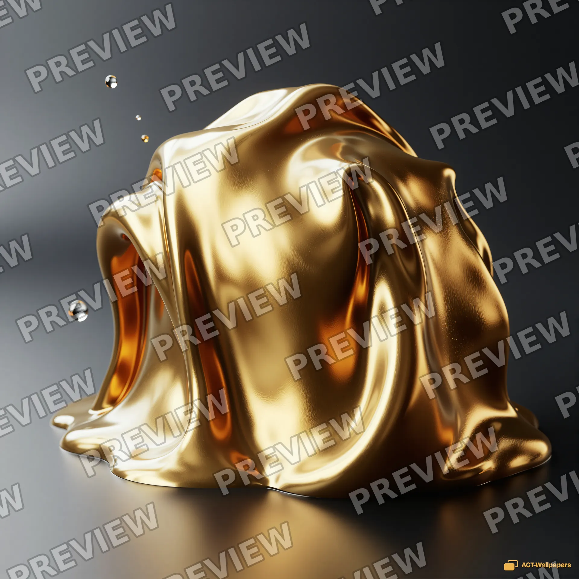 Molten Gold Fold — Liquid forms 4K wallpaper
