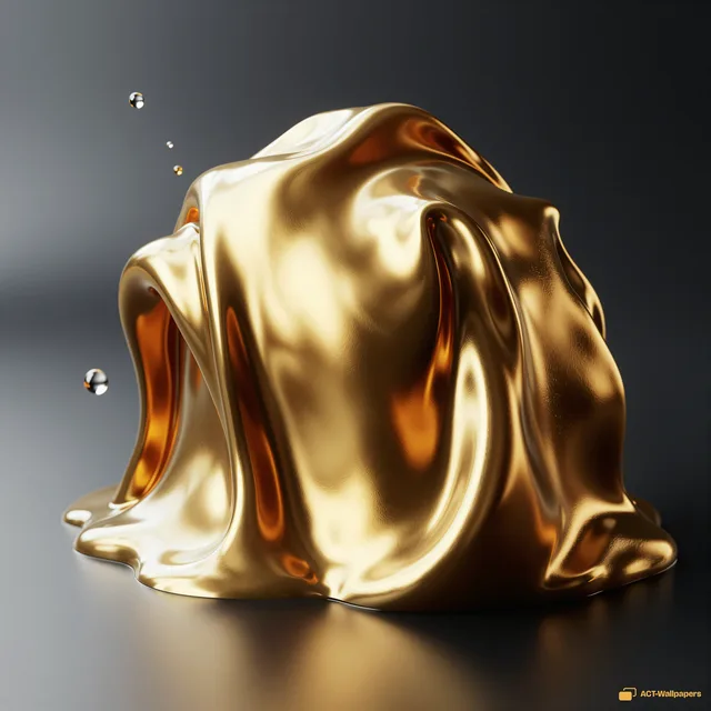 Molten Gold Fold — Liquid forms 4K wallpaper