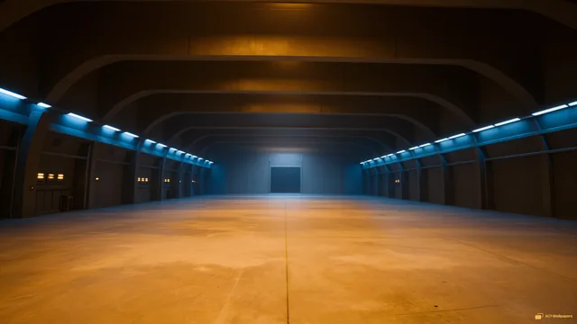 Hangar Bay Perspective — Sci-fi interiors 4K wallpaper