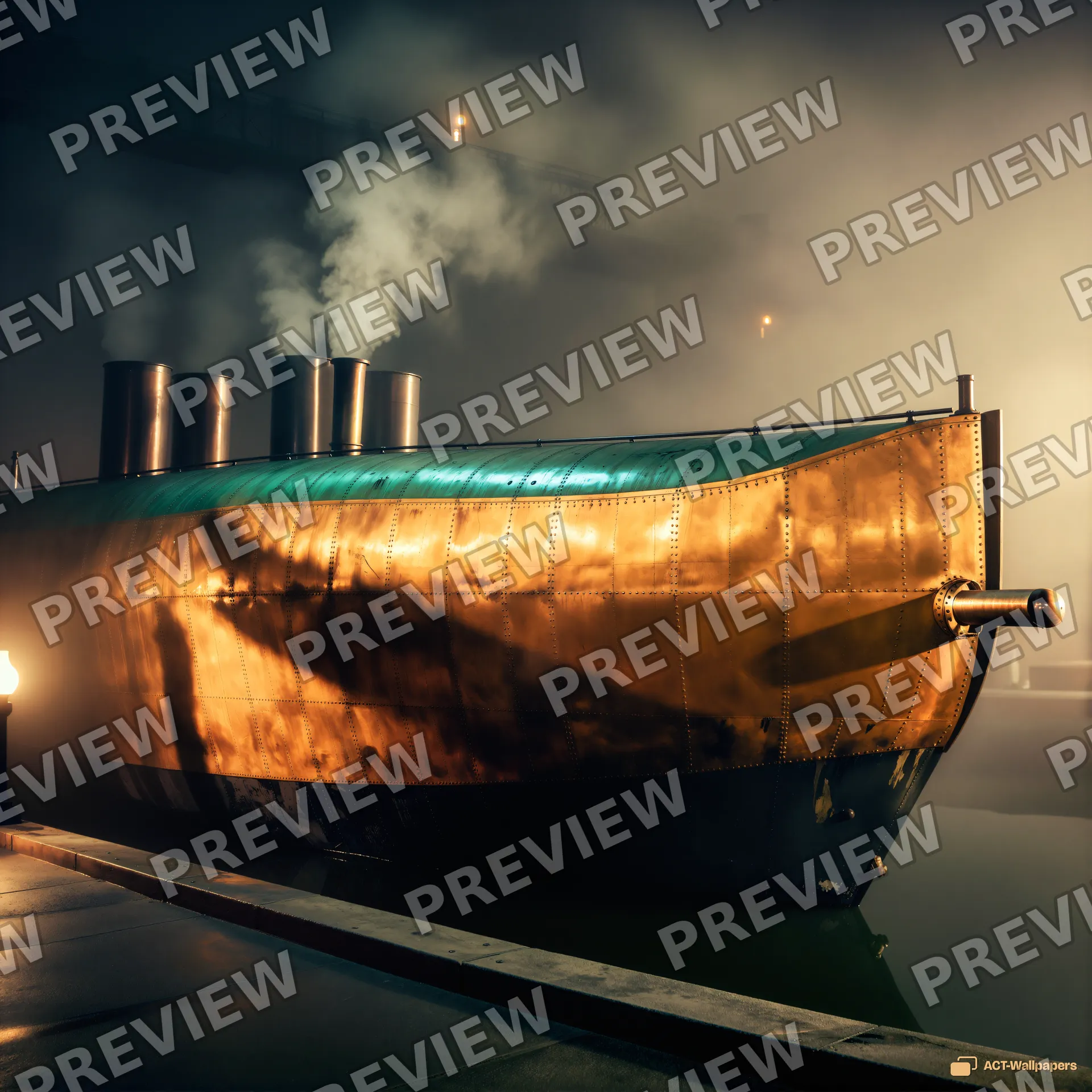 Victorian Airship Dock — Steampunk machines 4K wallpaper