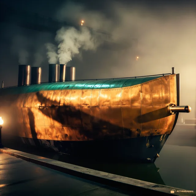 Victorian Airship Dock — Steampunk machines 4K wallpaper