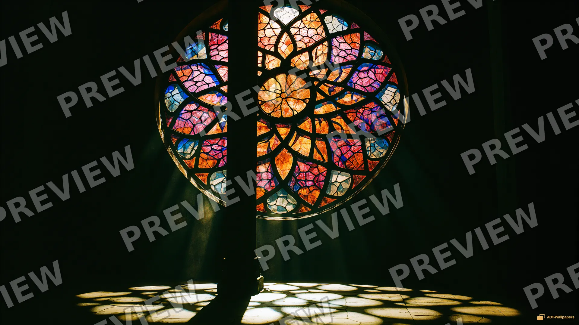 Rotunda Rose Window — Stained-glass light 4K wallpaper