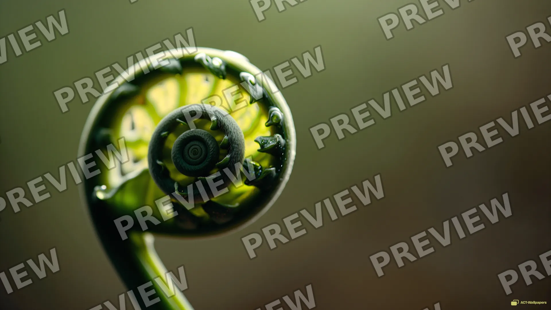 Unfurling Fern Fiddlehead — Botanical macro 4K wallpaper