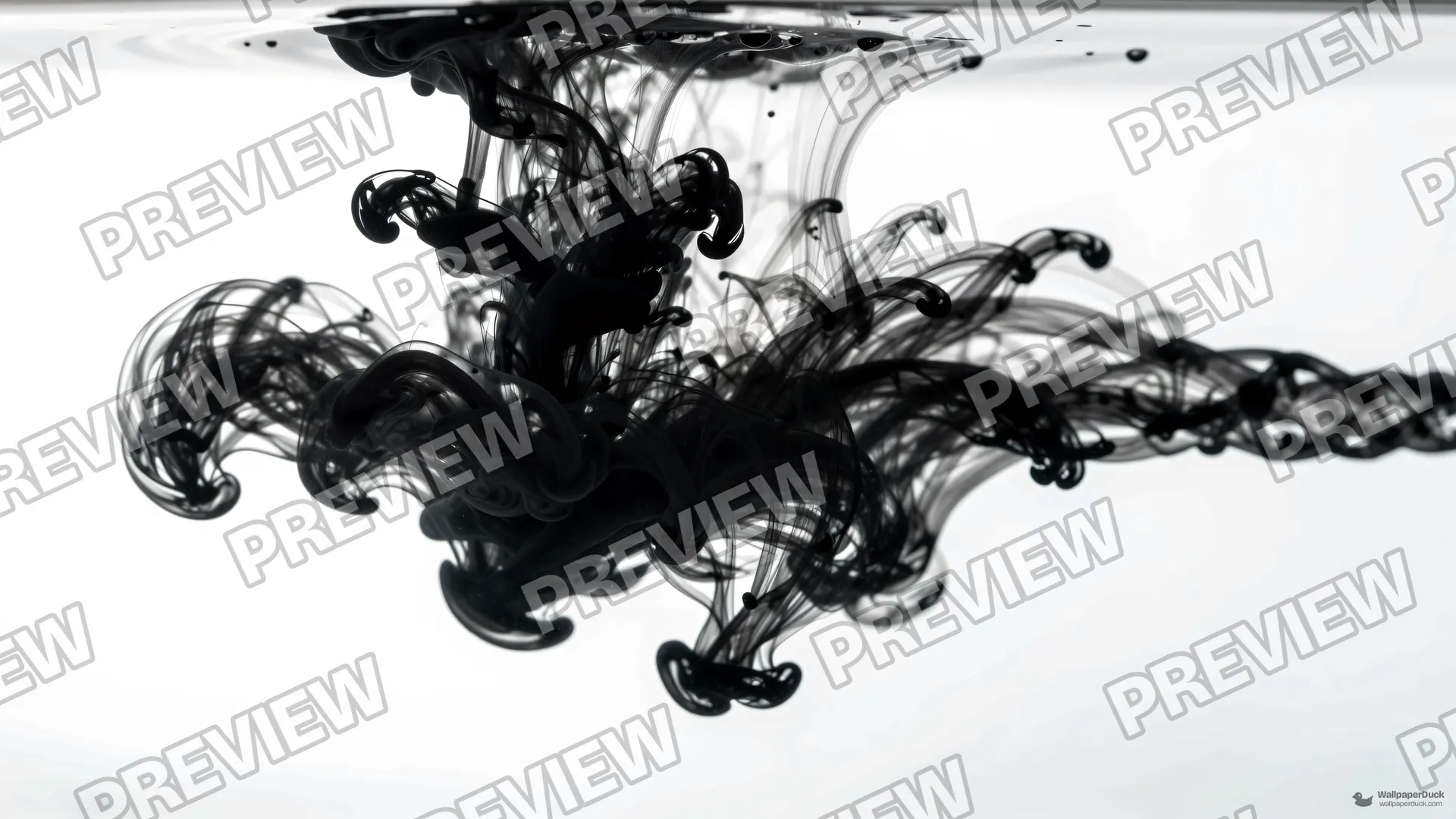 Ink Tentacles in Void — Abstract fluid 4K wallpaper