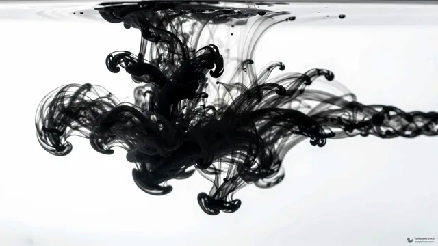 Ink Tentacles in Void — Abstract fluid 4K wallpaper