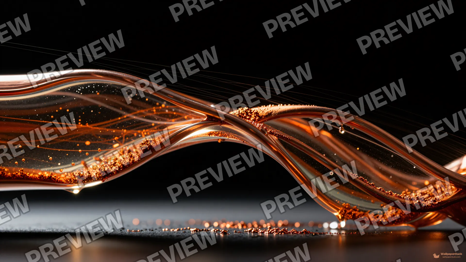 Copper Glycerin Ribbon — Abstract fluid 4K wallpaper