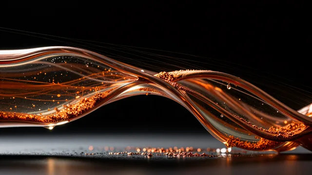 Copper Glycerin Ribbon — Abstract fluid 4K wallpaper