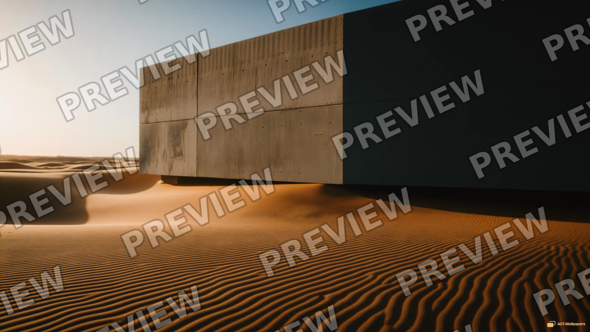 Monolith in Dunes — Desert concrete 4K wallpaper