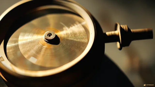 Vintage Brass Chronograph — Analog macro mechanics 4K wallpaper