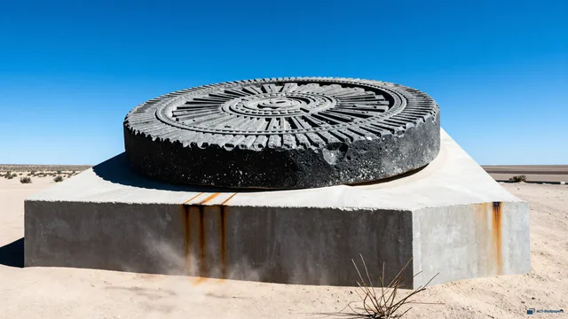 Aztec Stone on Brutalist Concrete — Aztek gunes tasi 4K wallpaper