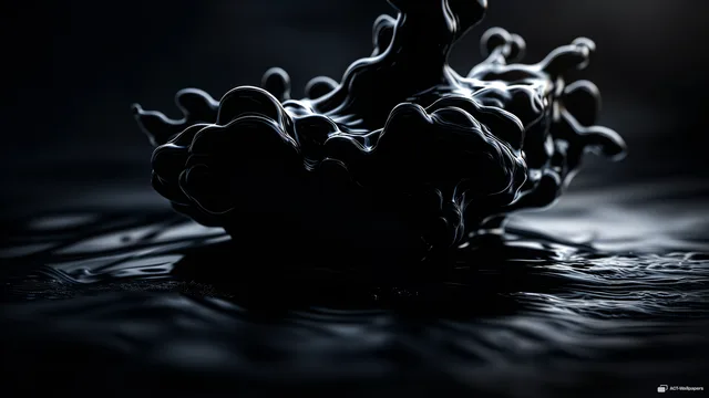 Black Oil Tendrils — Dark fluid 4K wallpaper