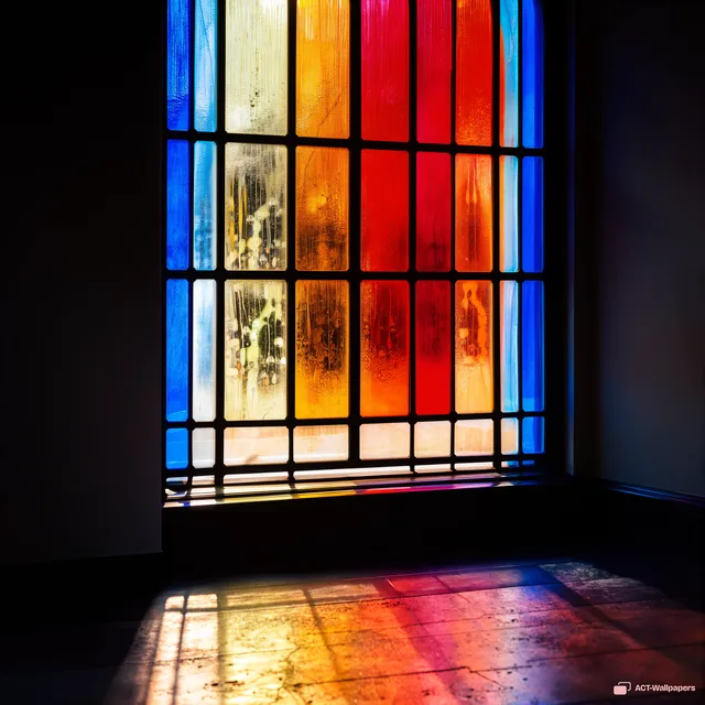 Coloured Light on Stone — Stained-glass light 4K wallpaper