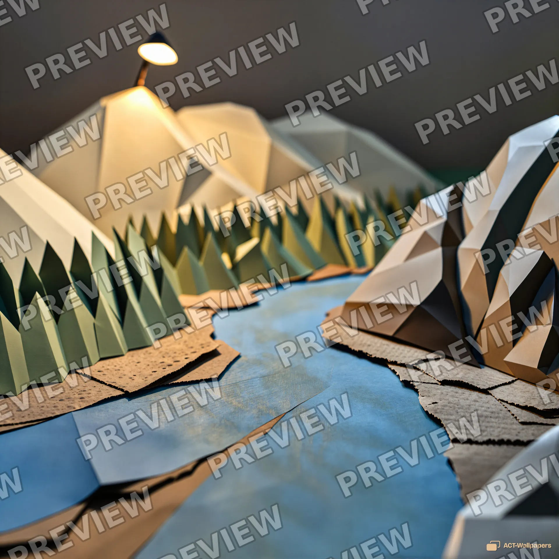 Paper Diorama Valley — Paper dioramas 4K wallpaper
