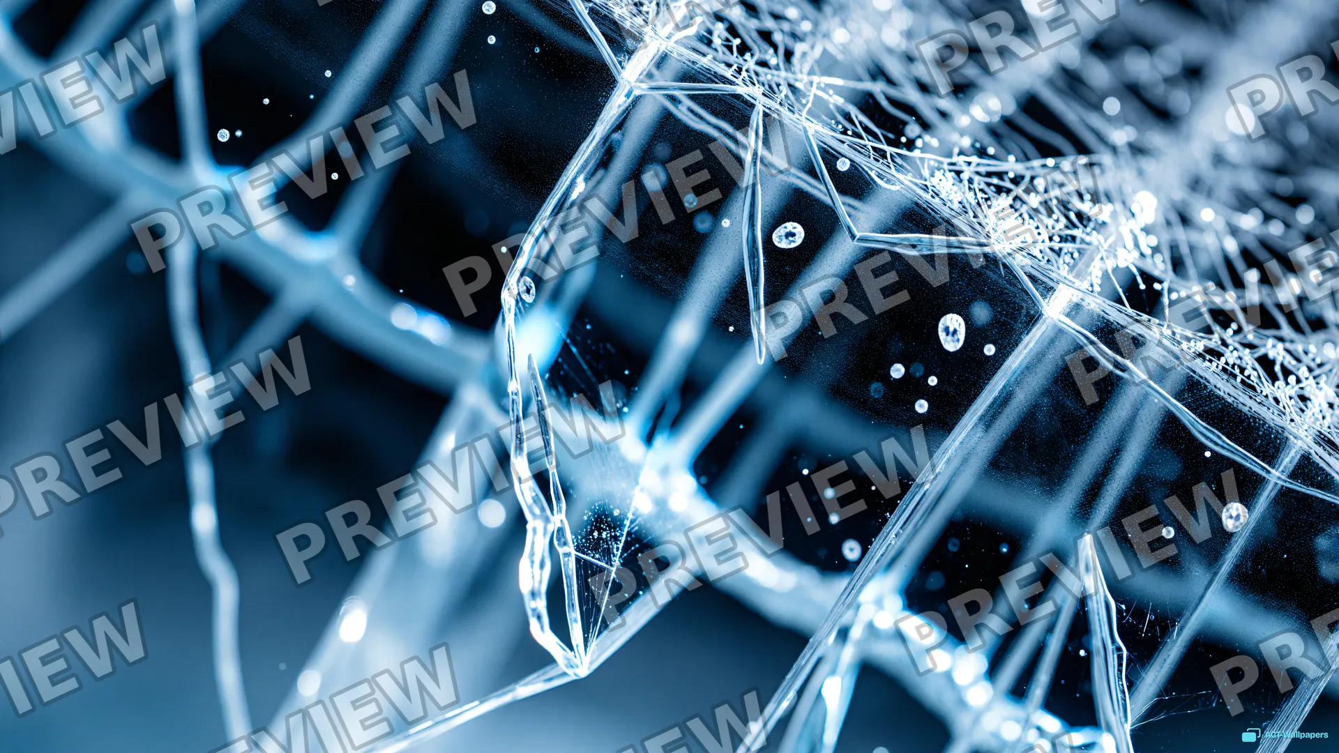 Glacial Lattice Fracture — Ice macro 4K wallpaper