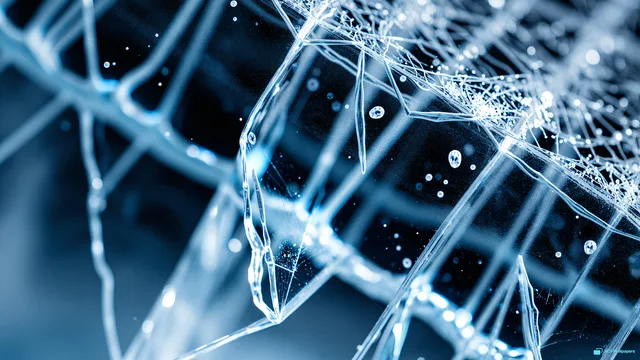 Glacial Lattice Fracture — Ice macro 4K wallpaper