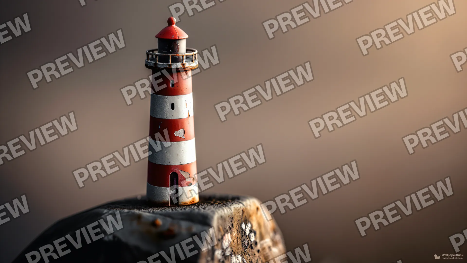 Weathered Miniature Lighthouse — Miniature worlds 4K wallpaper