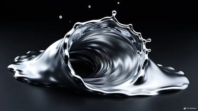 Silver Splash — Chrome casting 4K wallpaper