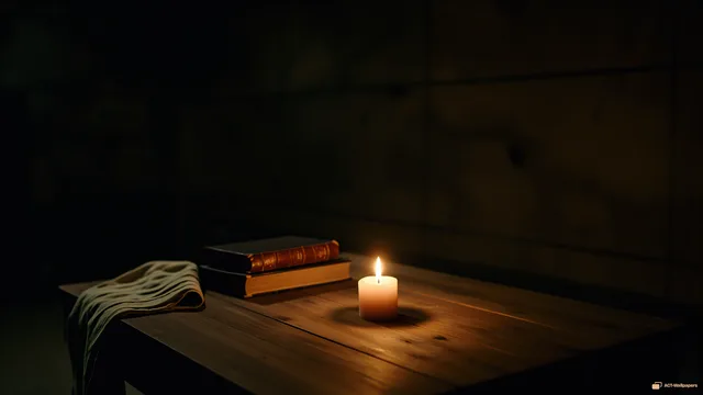 Candlelit Stone Cellar — Dark interiors 4K wallpaper