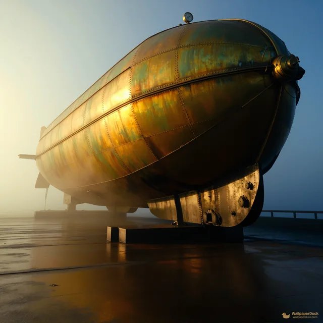 Victorian Airship Dock — Steampunk machines 4K wallpaper