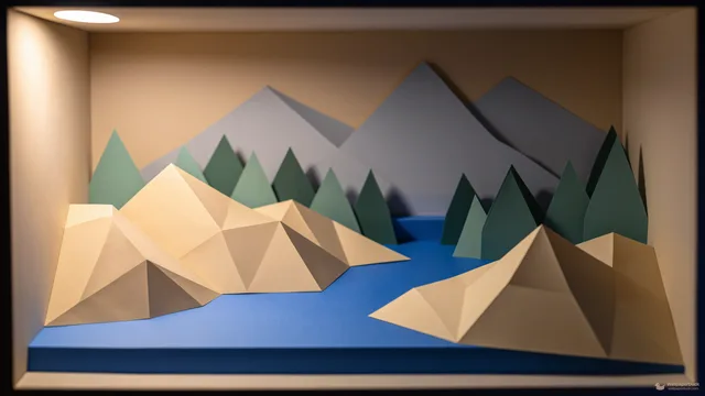 Warm Lamp Paper Valley — Paper dioramas 4K wallpaper