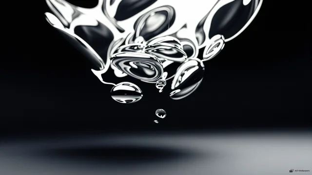 Chrome Droplet Suspension — Chrome casting 4K wallpaper