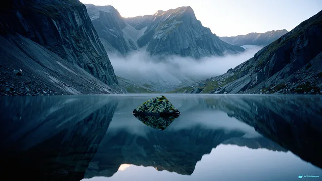 Glacial Basin Mirror — Stone & water 4K wallpaper