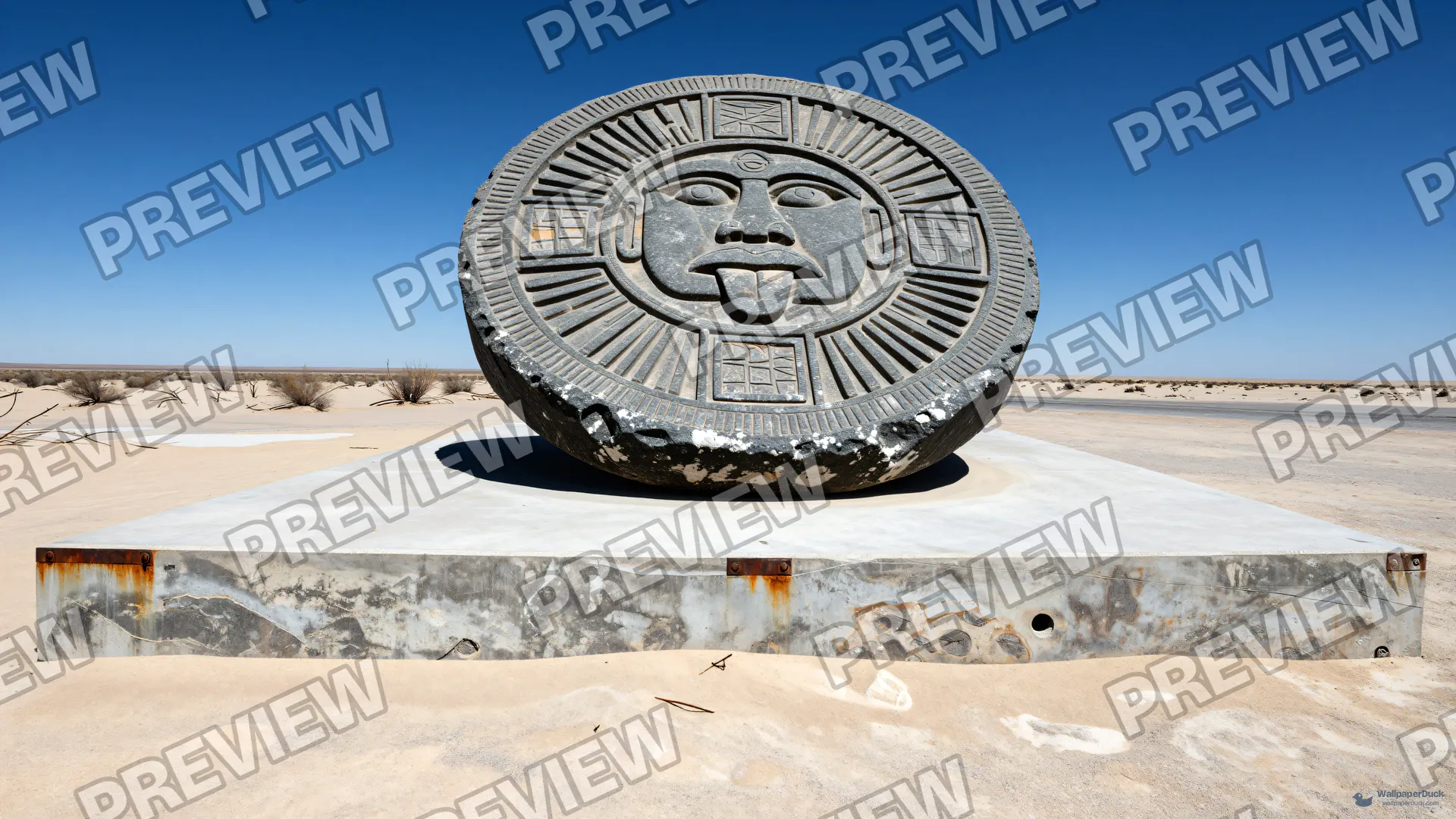 Aztec Sun Stone — Aztek gunes tasi 4K wallpaper