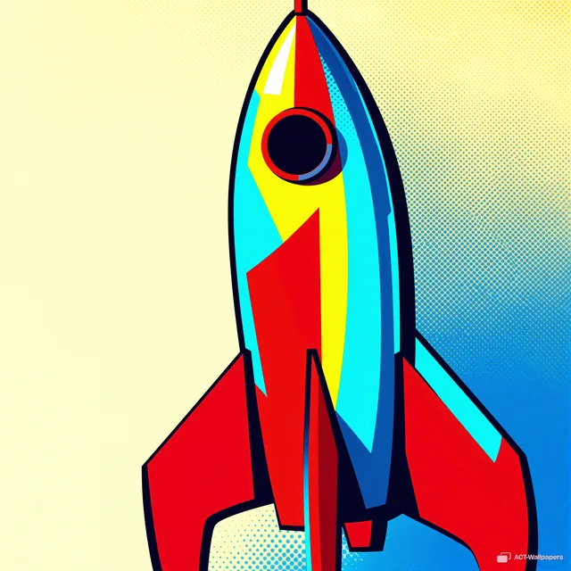 Fractured Retro Rocket — Retro pop art 4K wallpaper