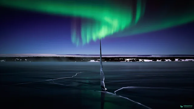 Polar Spire Silhouette — Layered silhouettes 4K wallpaper