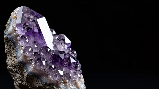 Amethyst in Basalt — Crystals & minerals 4K wallpaper