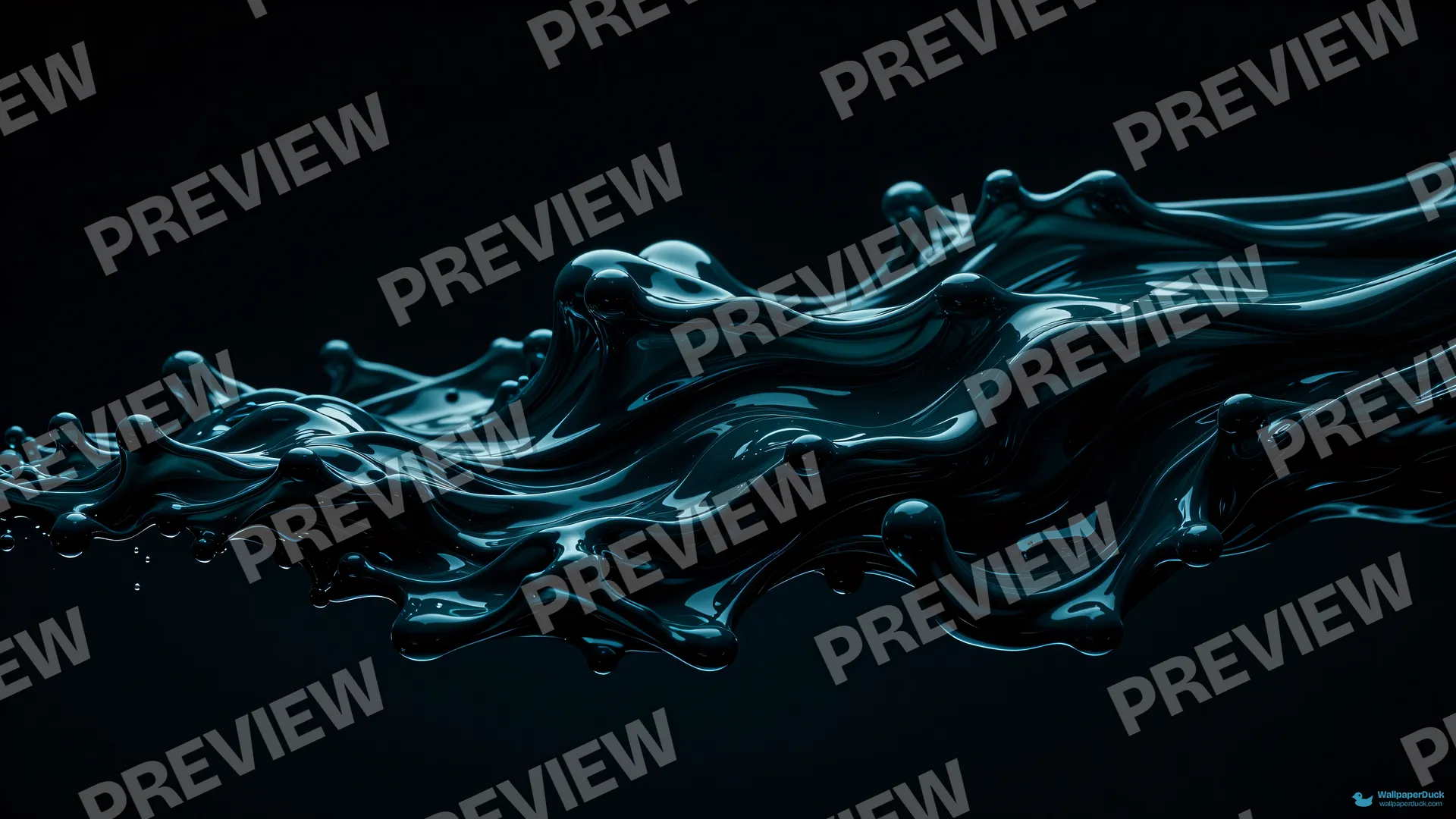 Teal Oil in Dark Water — Abstract fluid 4K wallpaper