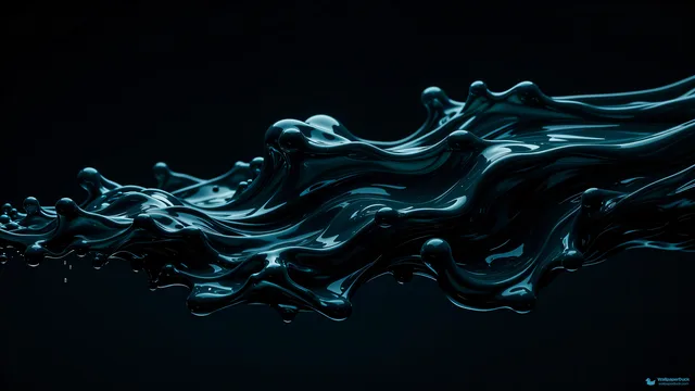 Teal Oil in Dark Water — Abstract fluid 4K wallpaper