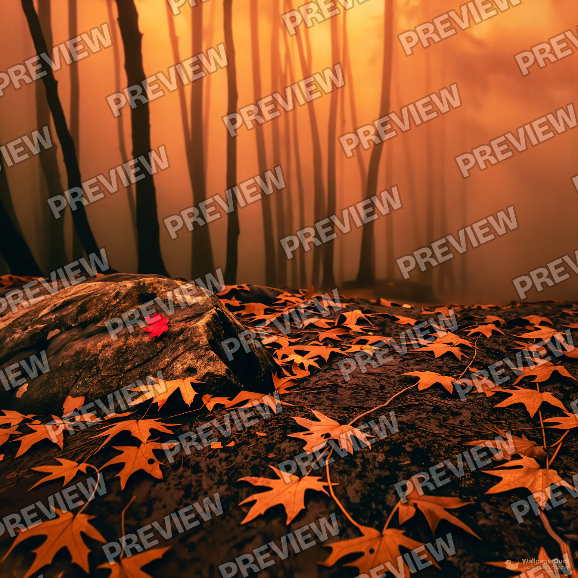Autumn Understory Amber — Seasonal palette 4K wallpaper