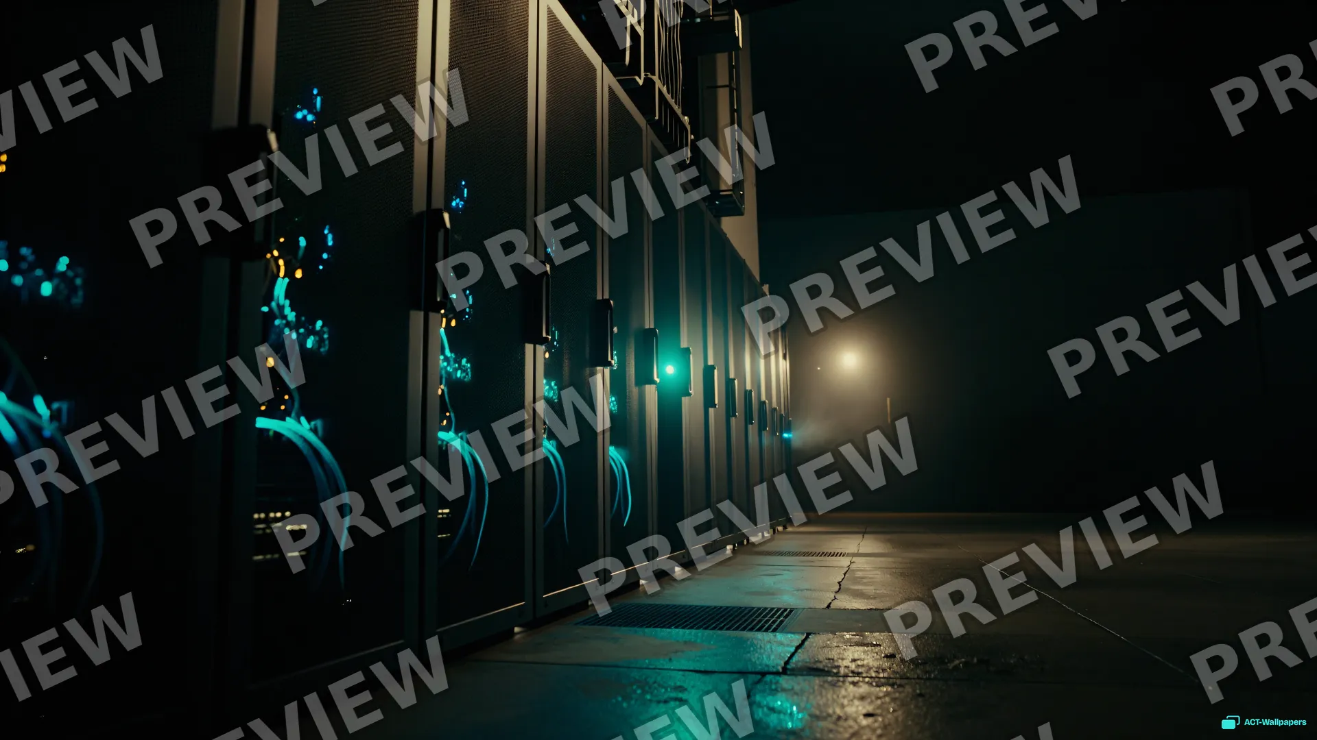 Synaptic Server Canyon — Cyberpunk city 4K wallpaper