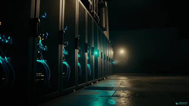 Synaptic Server Canyon — Cyberpunk city 4K wallpaper