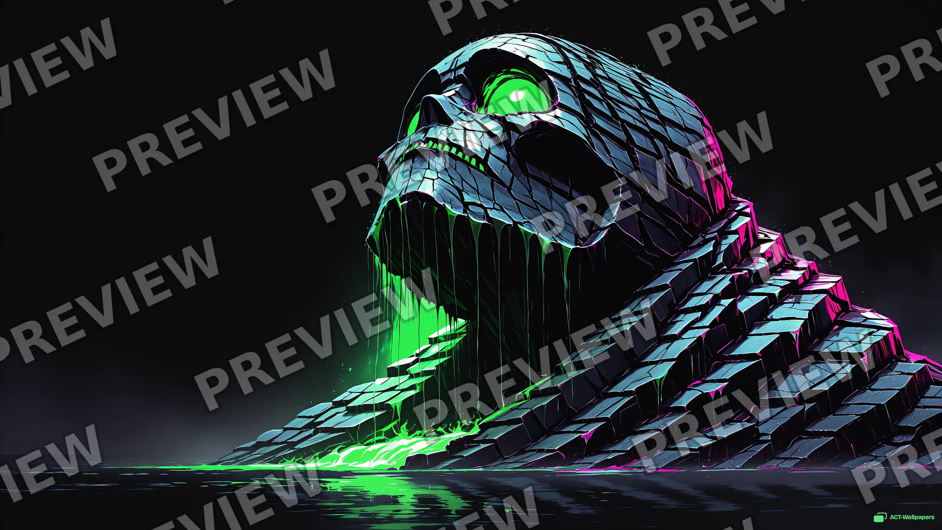 Obsidian Shard Tower — Neon nightmare 4K wallpaper