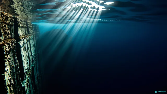 Reef Light Shaft — Underwater 4K wallpaper