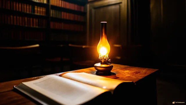 Victorian Lamp Study — Dark interiors 4K wallpaper