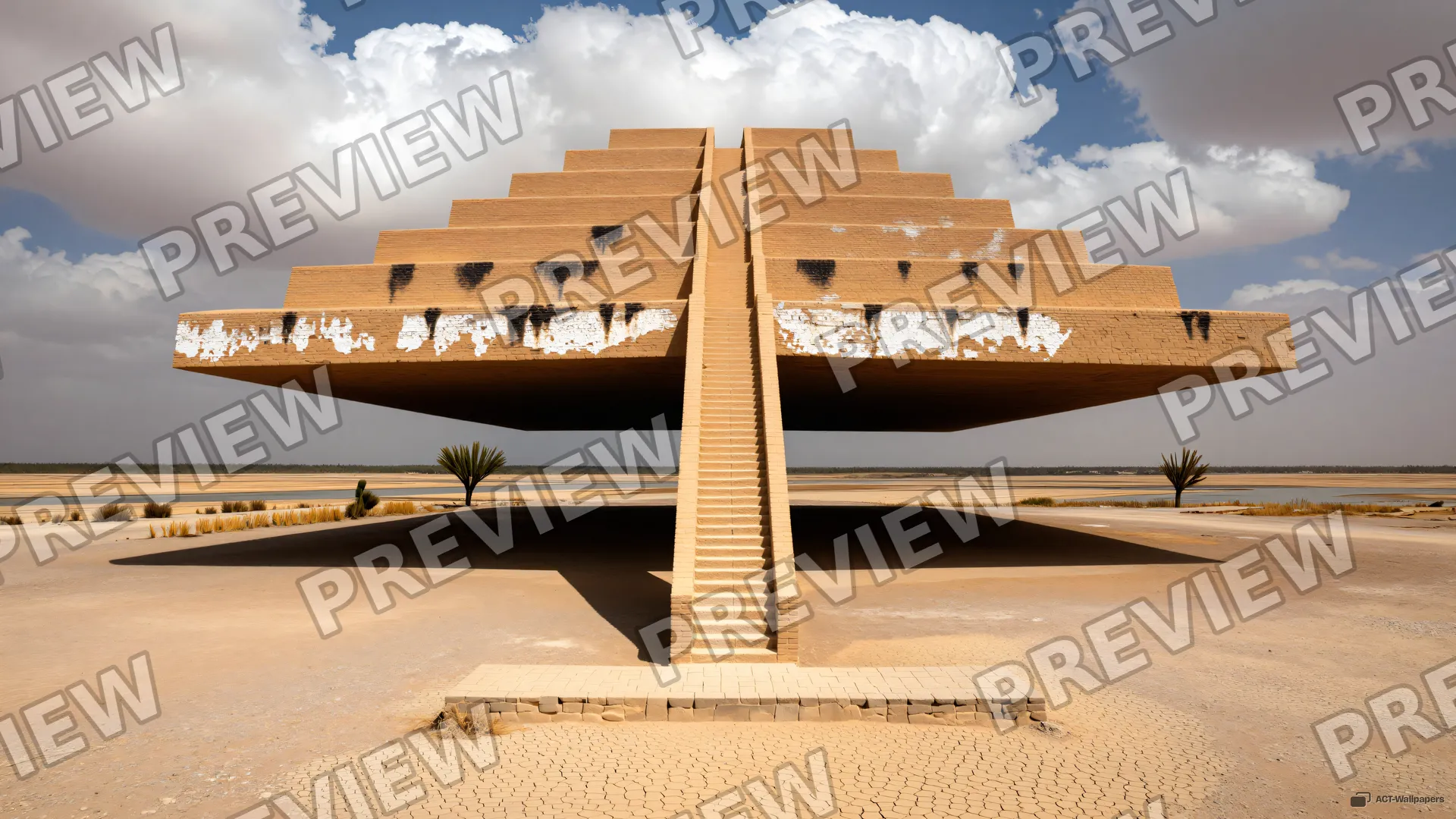 Inverted Sumerian Ziggurat — Ters Ziggurat 4K wallpaper